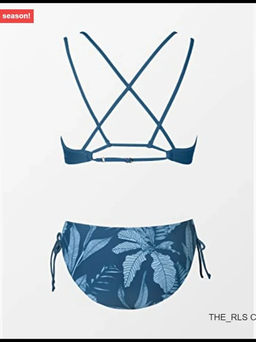 Two Piece Bikini Set with Criss Cross Back and Double Spaghetti Straps